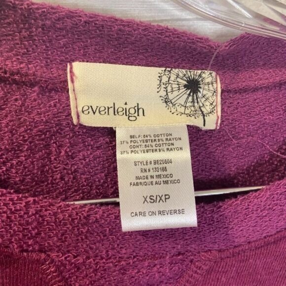Everleigh Cotton Blend Crew Neck Long Sleeve Pullover Sweatshirt NWT - Picture 3 of 3